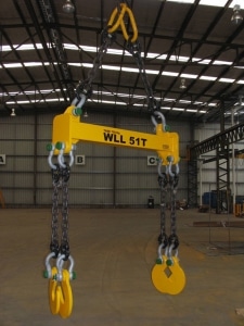 LIFTING EQUIPMENT 51 Ton Capacity Spreader Bar for heavy Mining equipment - Designed, Manufactured, Tested and Certified by Calbah Industries