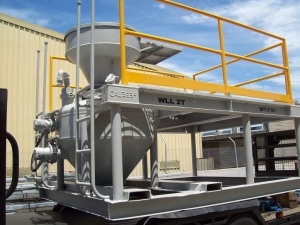 CUTTING PODS WITH HOPPER 45 c.f. Cutting pods with hopper on a transportable frame – Carbon steel - PV-50 psi